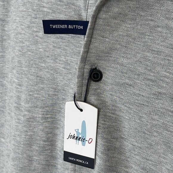 Johnnie O Hangin Out Jeffery Knit Button Up Shirt Size M Gray NWT - Picture 5 of 10